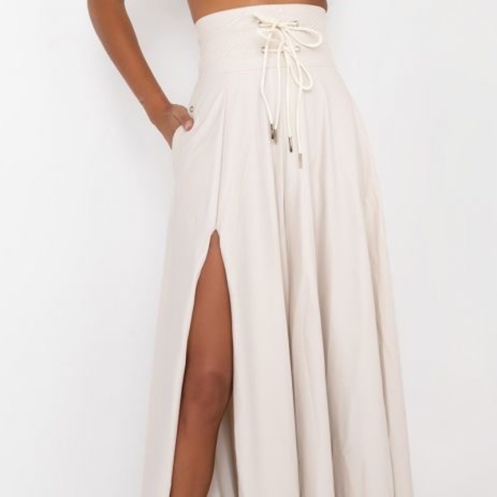 SIZE M NWT Ammo x Akira The Reason Why Pleather Maxi Skirt in Ivory